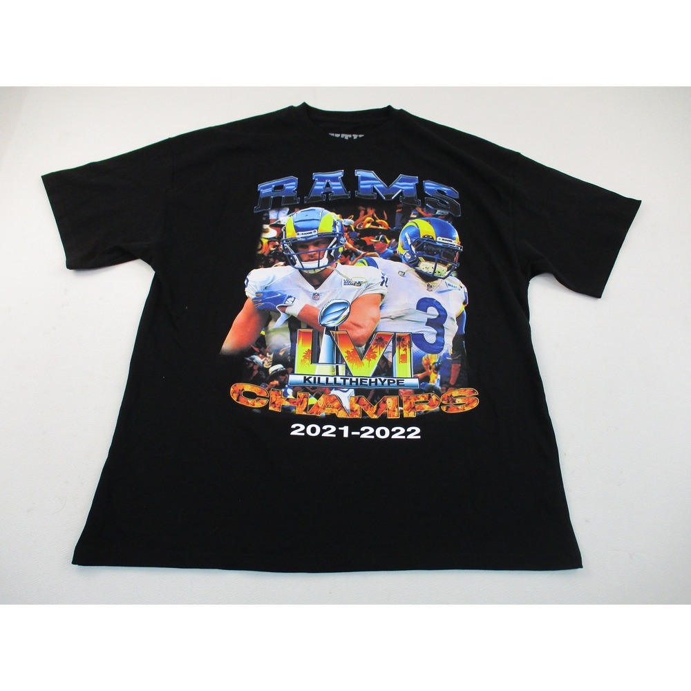 Kill The Hype Shirt Mens M Black Rams Super Bowl LVI Champions Graphic Made USA